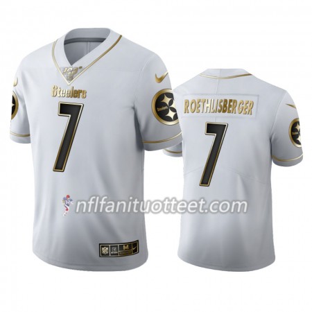 Miesten Pittsburgh Steelers NFL Pelipaita Ben Roethlisberger 7 Nike Valkoinen Golden Edition 100th